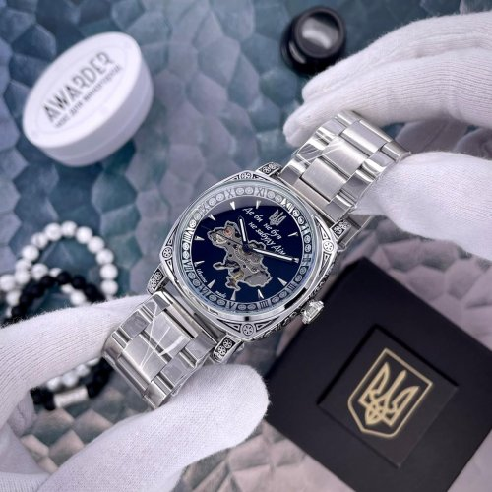 Часы наручные Awarder 021-3D Где бы ни был Silver-Black Steel