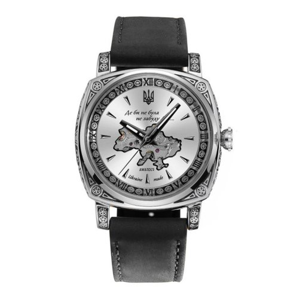 Часы наручные Awarder 021-3D Где бы ни была Silver-White-Black Leather