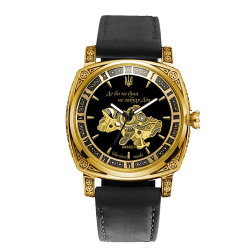 Годинник наручний Awarder 021-3D Де би не була Gold-Black-Black Leather