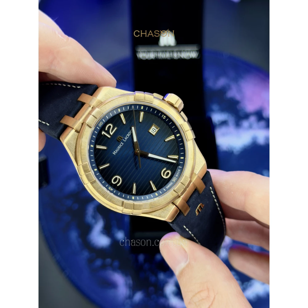 Чоловічий годинник Maurice Lacroix AIKON Bronze 44 mm limited AI1028-BRZ01-420-1