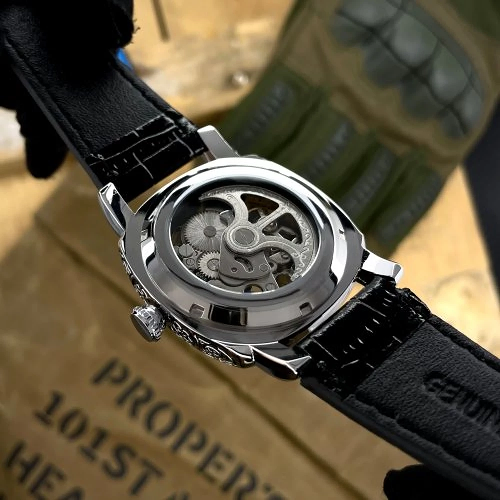 Годинник механічний Awarder 021-3D Скелетон Де би не був Silver-Black