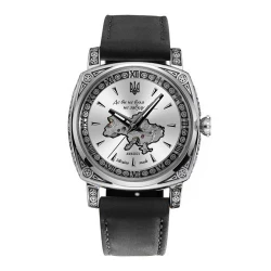 Годинник наручний Awarder 021-3D Де би не була Silver-White-Black Leather