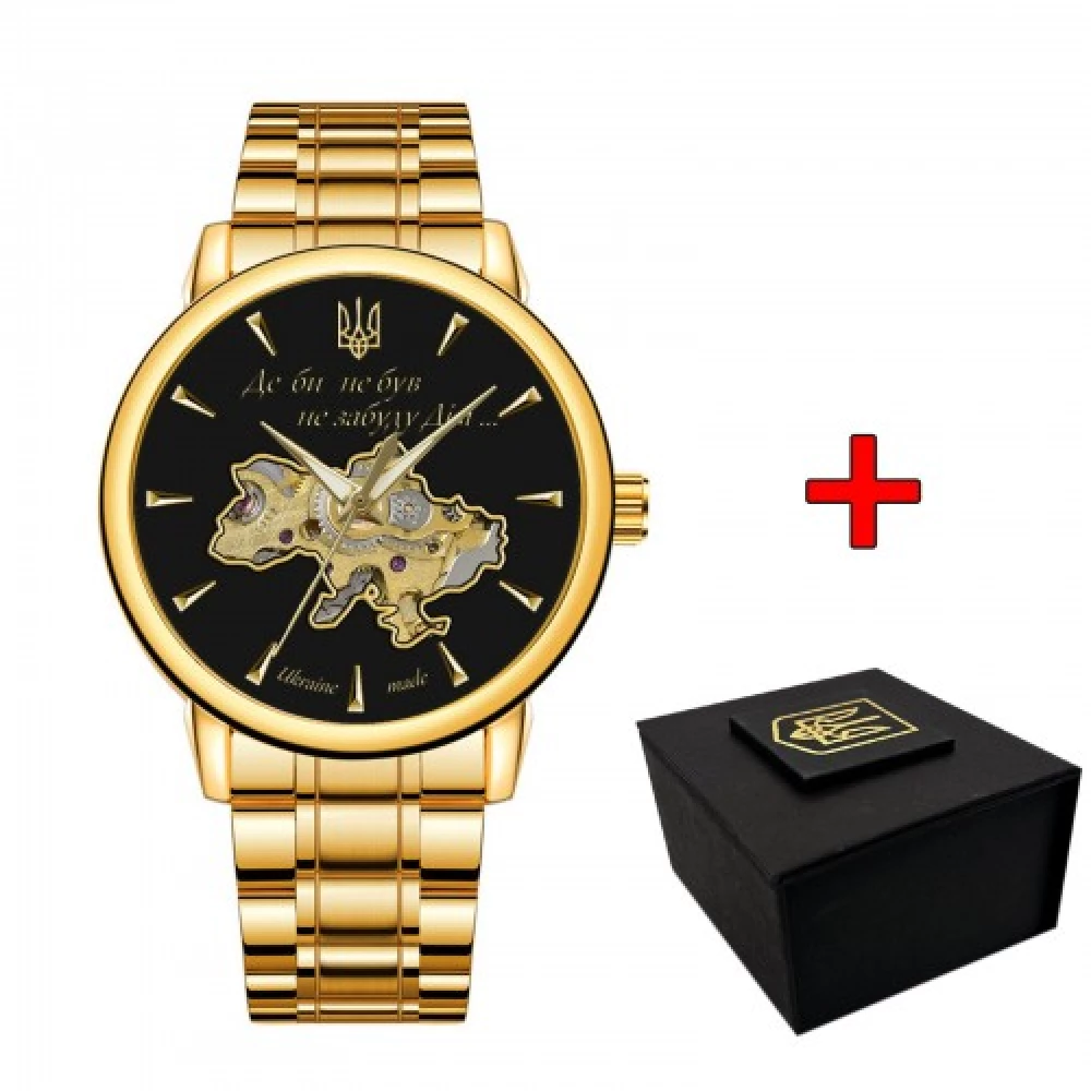  Годинник наручний Awarder 022-3D Де би не був Steel Automatics Gold-Black