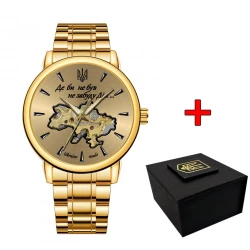  Годинник наручний Awarder 022-3D Де би не був Steel Automatics Gold-Gold
