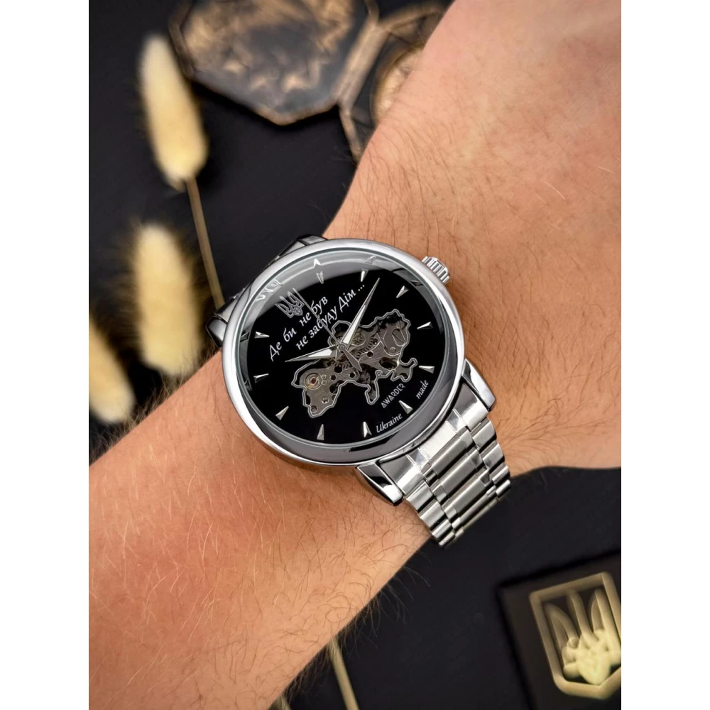  Годинник наручний Awarder 022-3D Де би не був Steel Automatics Silver-Black